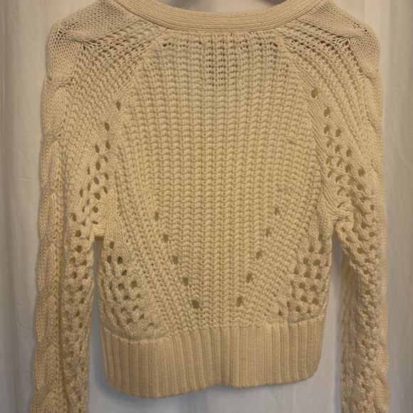 Women's white Knit Cardigan Sweater - Picture 8 of 9